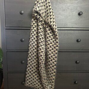 Cream and Black Soft Oversized Scarf